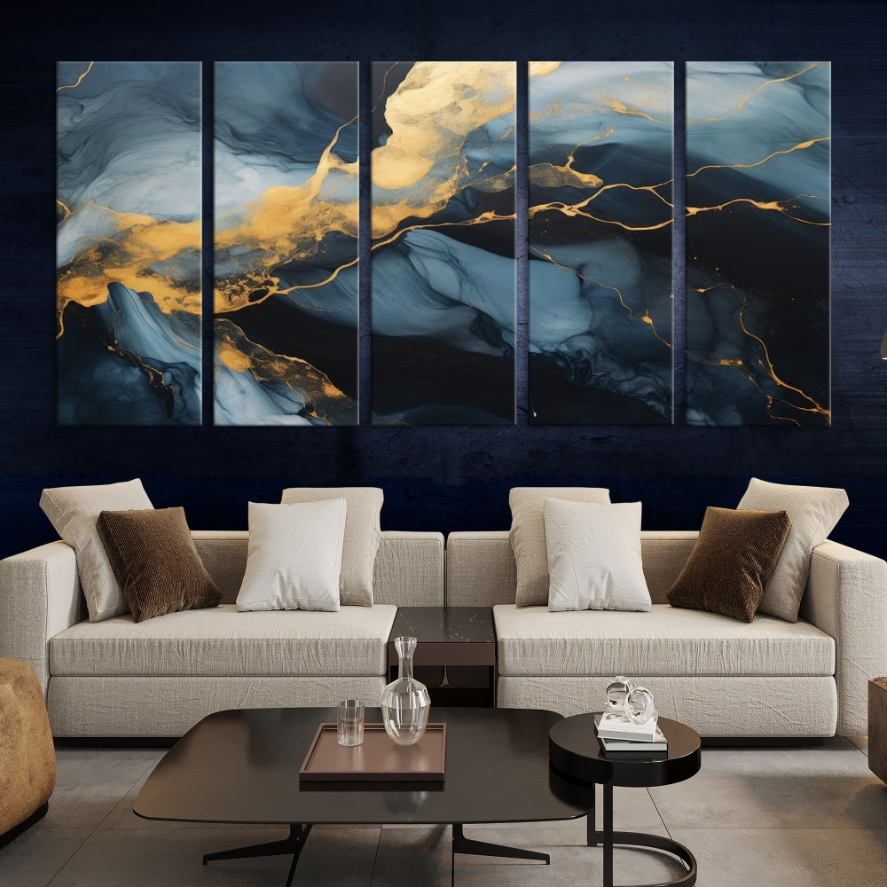 Marble Painting Canvas Wall Art Modern Abstract Home Decor Large Print Set of