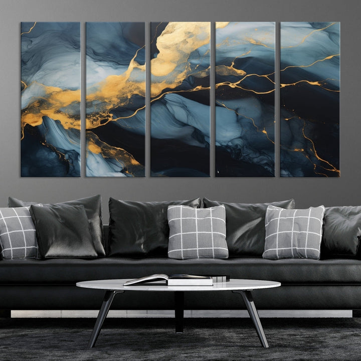 Marble Painting Canvas Wall Art Modern Abstract Home Decor Large Print Set of