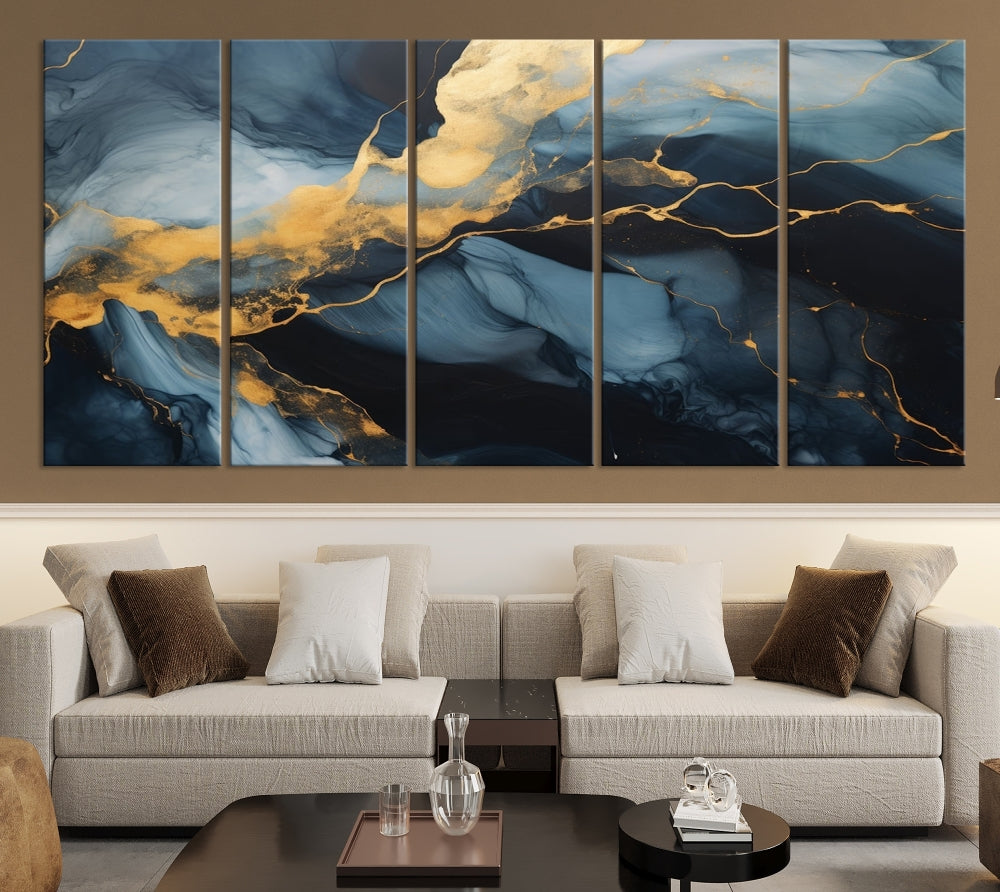 Marble Painting Canvas Wall Art Modern Abstract Home Decor Large Print Set of