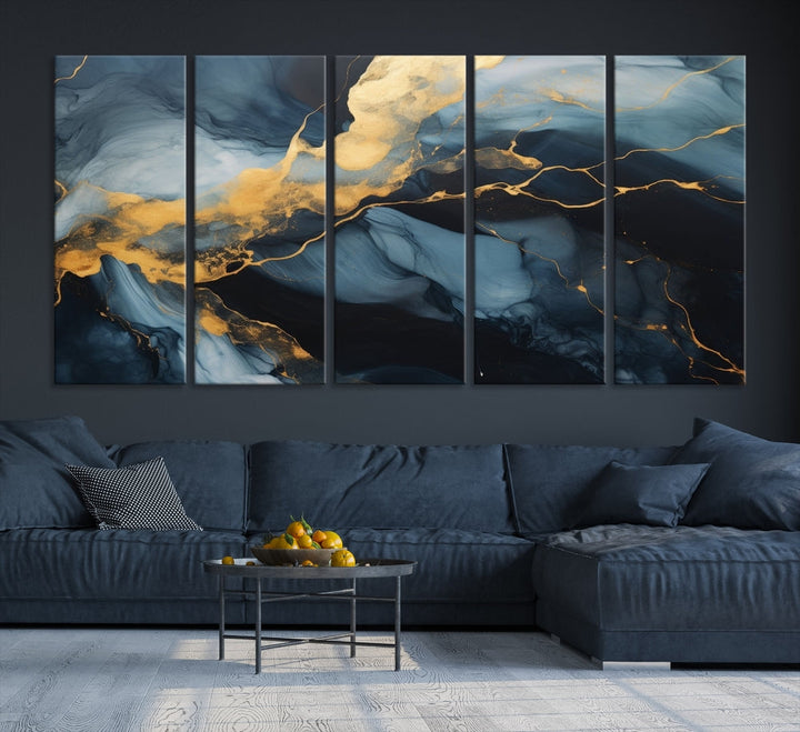 Marble Painting Canvas Wall Art Modern Abstract Home Decor Large Print Set of