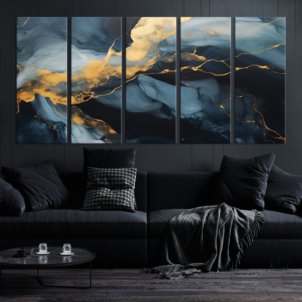 Marble Painting Canvas Wall Art Modern Abstract Home Decor Large Print Set of