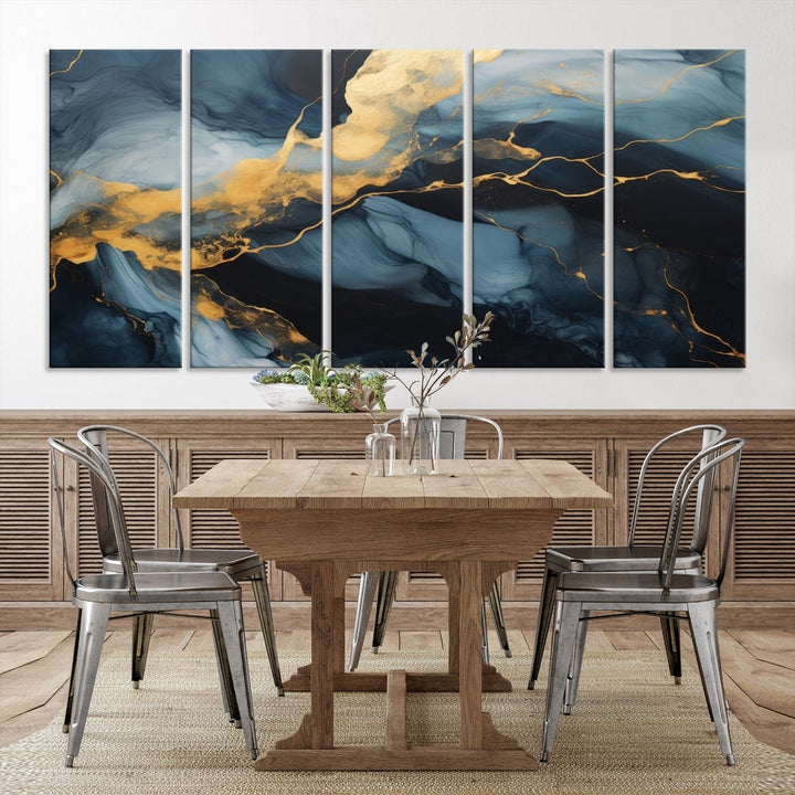 Marble Painting Canvas Wall Art Modern Abstract Home Decor Large Print Set of