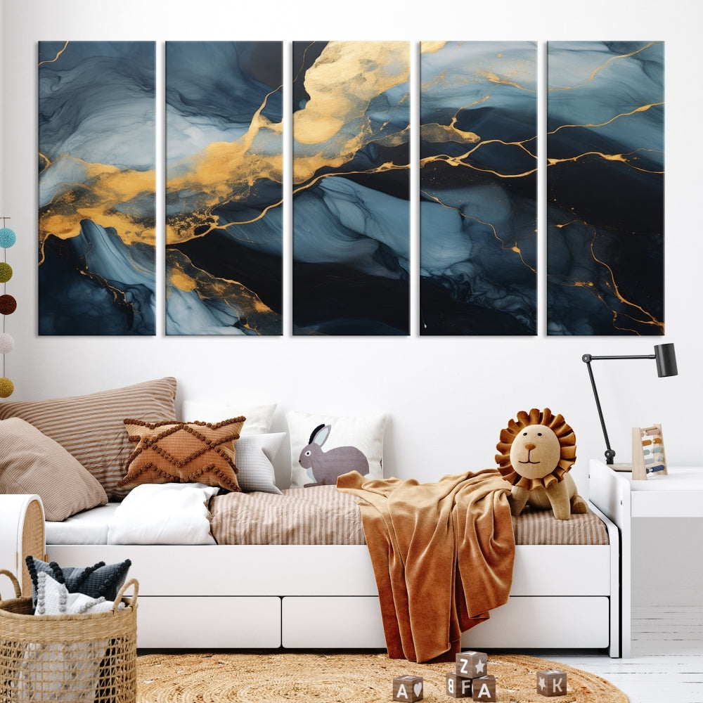 Marble Painting Canvas Wall Art Modern Abstract Home Decor Large Print Set of