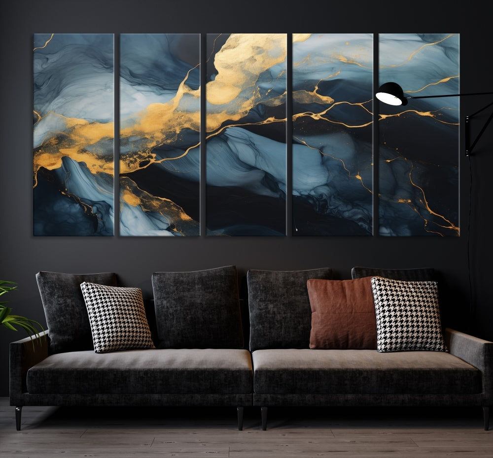 Marble Painting Canvas Wall Art Modern Abstract Home Decor Large Print Set of