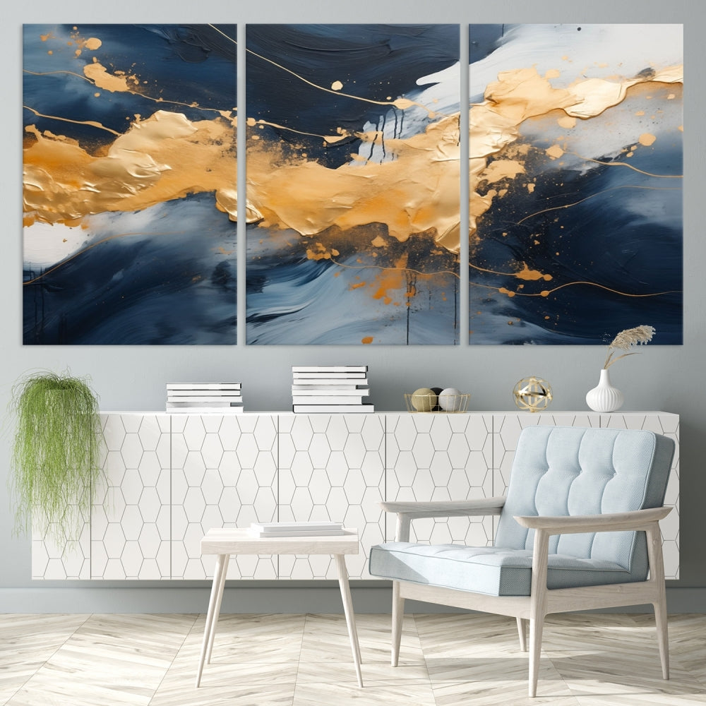 Marble Wall Art Original Canvas Print Large Abstract Interior Wall Decor