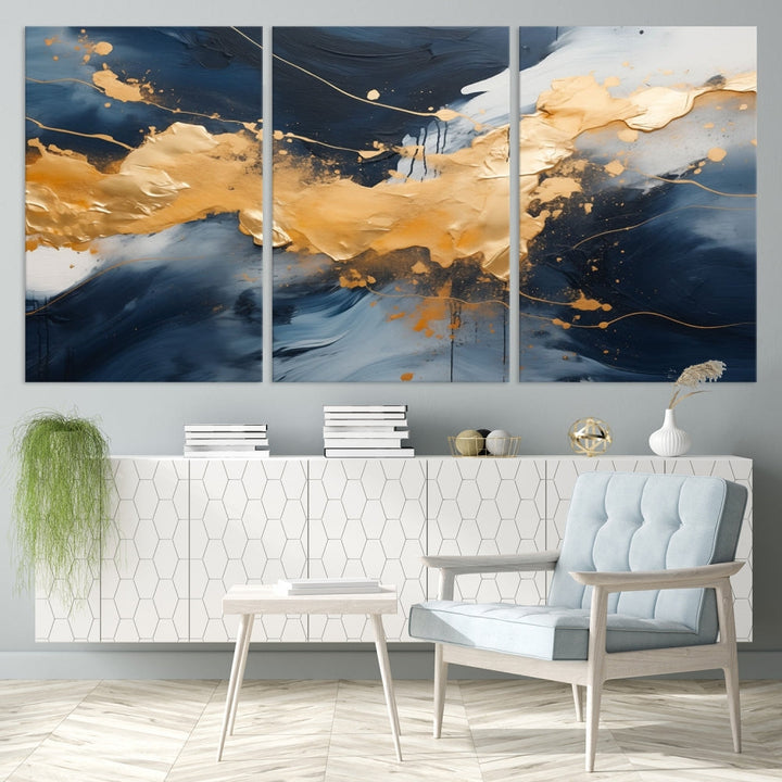 Marble Wall Art Original Canvas Print Large Abstract Interior Wall Decor