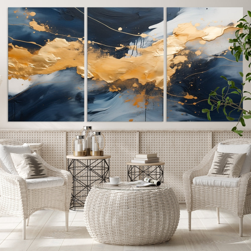 Marble Wall Art Original Canvas Print Large Abstract Interior Wall Decor