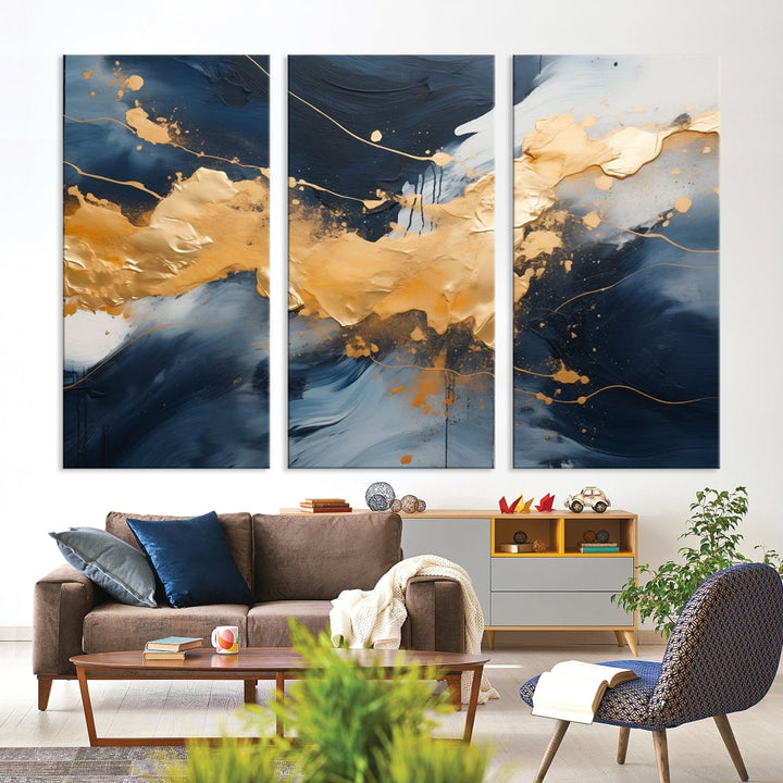 Marble Wall Art Original Canvas Print Large Abstract Interior Wall Decor