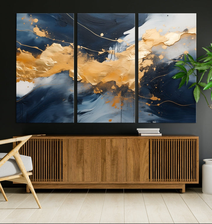 Marble Wall Art Original Canvas Print Large Abstract Interior Wall Decor