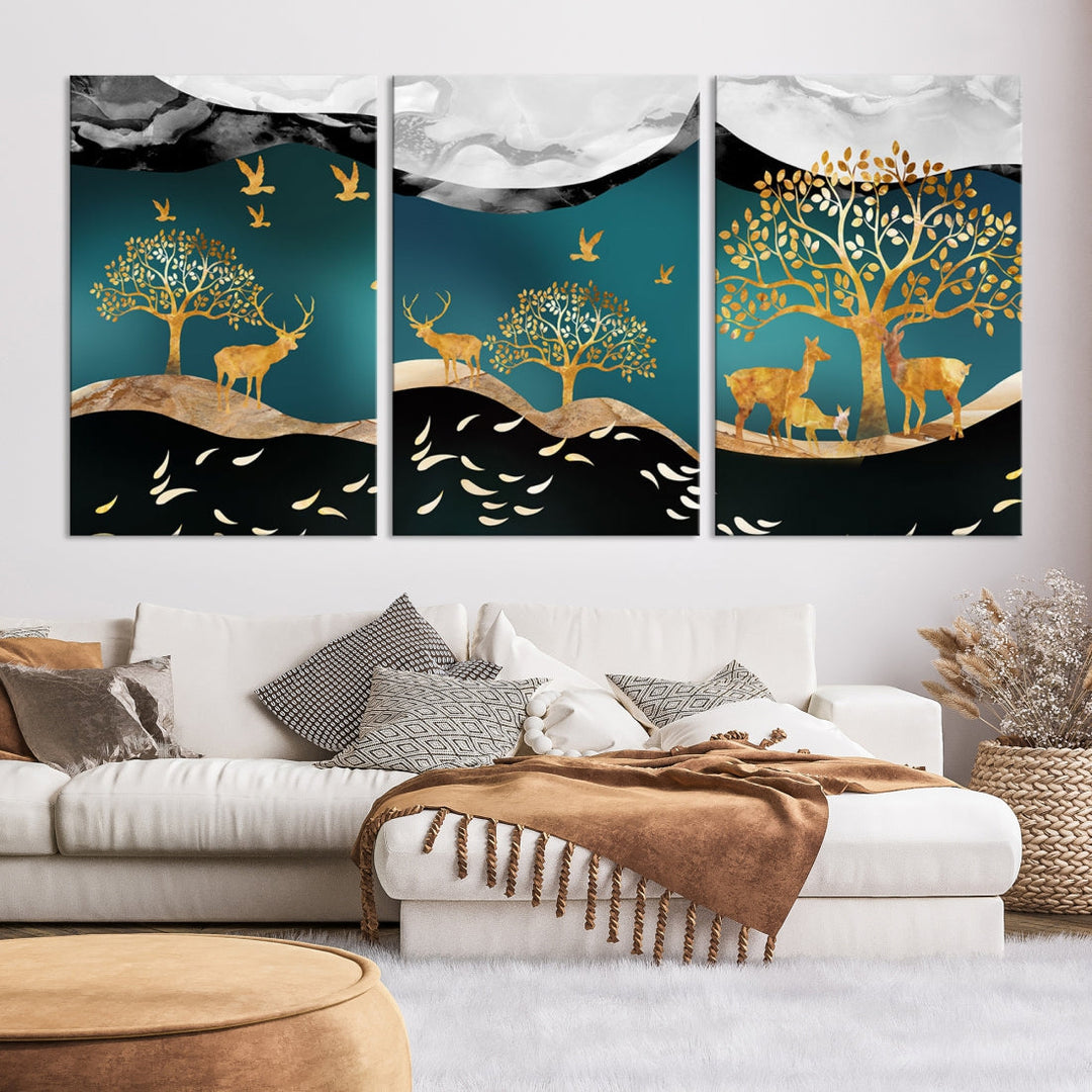 Marvellous Deer Painting Canvas Art Print for Living Room Bedroom Kids Room Wall Decor