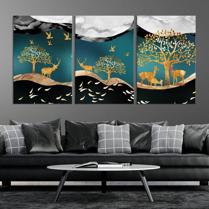 Marvellous Deer Painting Canvas Art Print for Living Room Bedroom Kids Room Wall Decor