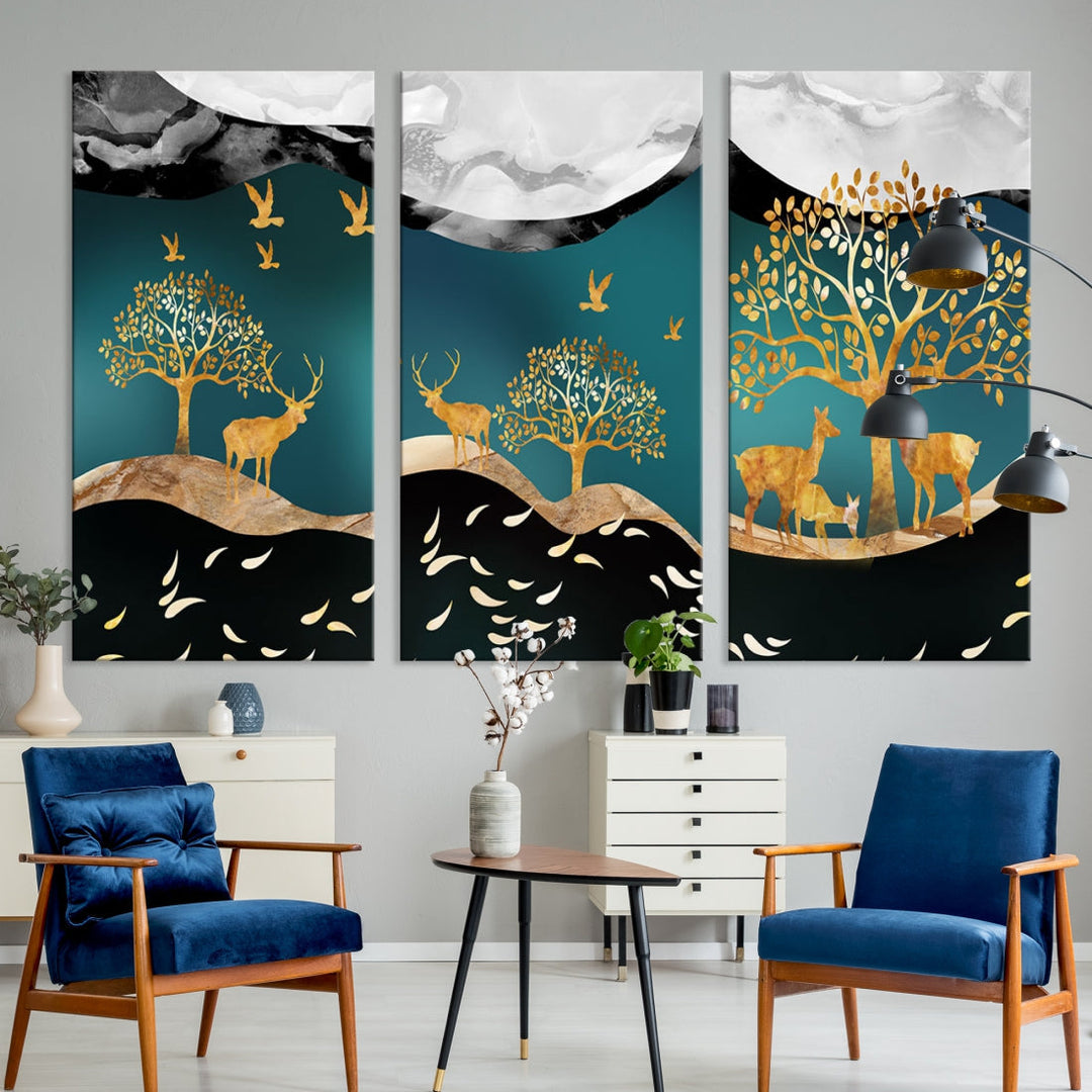 Marvellous Deer Painting Canvas Art Print for Living Room Bedroom Kids Room Wall Decor