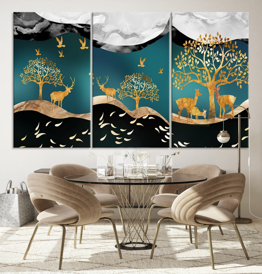 Marvellous Deer Painting Canvas Art Print for Living Room Bedroom Kids Room Wall Decor