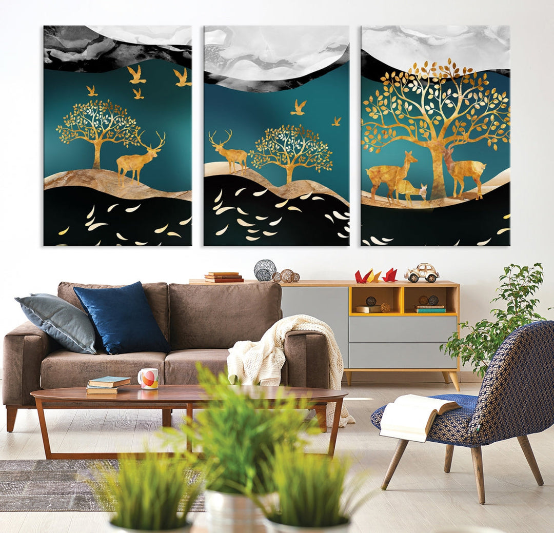 Marvellous Deer Painting Canvas Art Print for Living Room Bedroom Kids Room Wall Decor