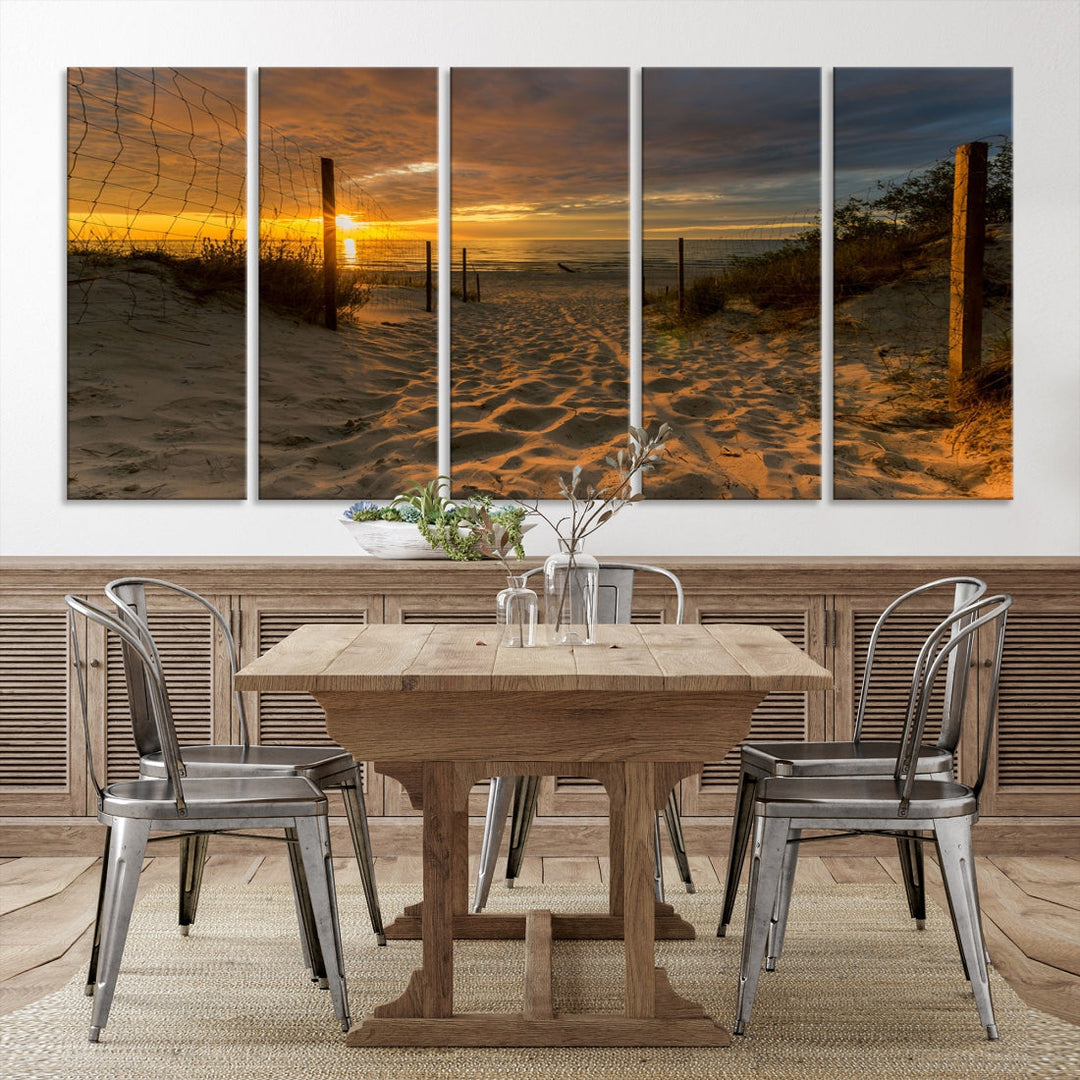 Mesmerizing Beach Way to Sunset Canvas Wall Art Large Beach Ocean Sunset Canvas Print Tropical Beach Sunset Photography