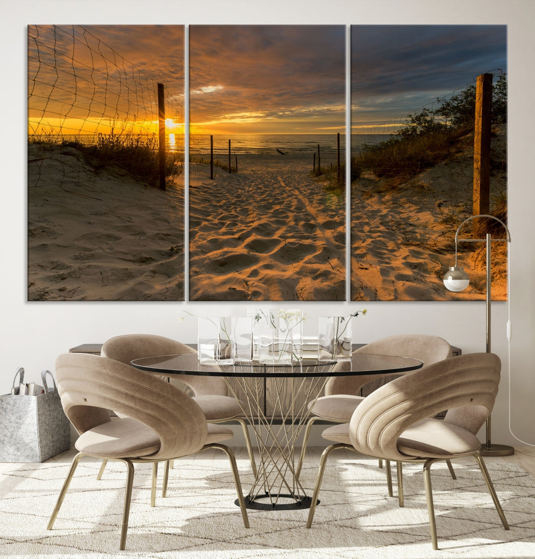 Mesmerizing Beach Way to Sunset Canvas Wall Art Large Beach Ocean Sunset Canvas Print Tropical Beach Sunset Photography