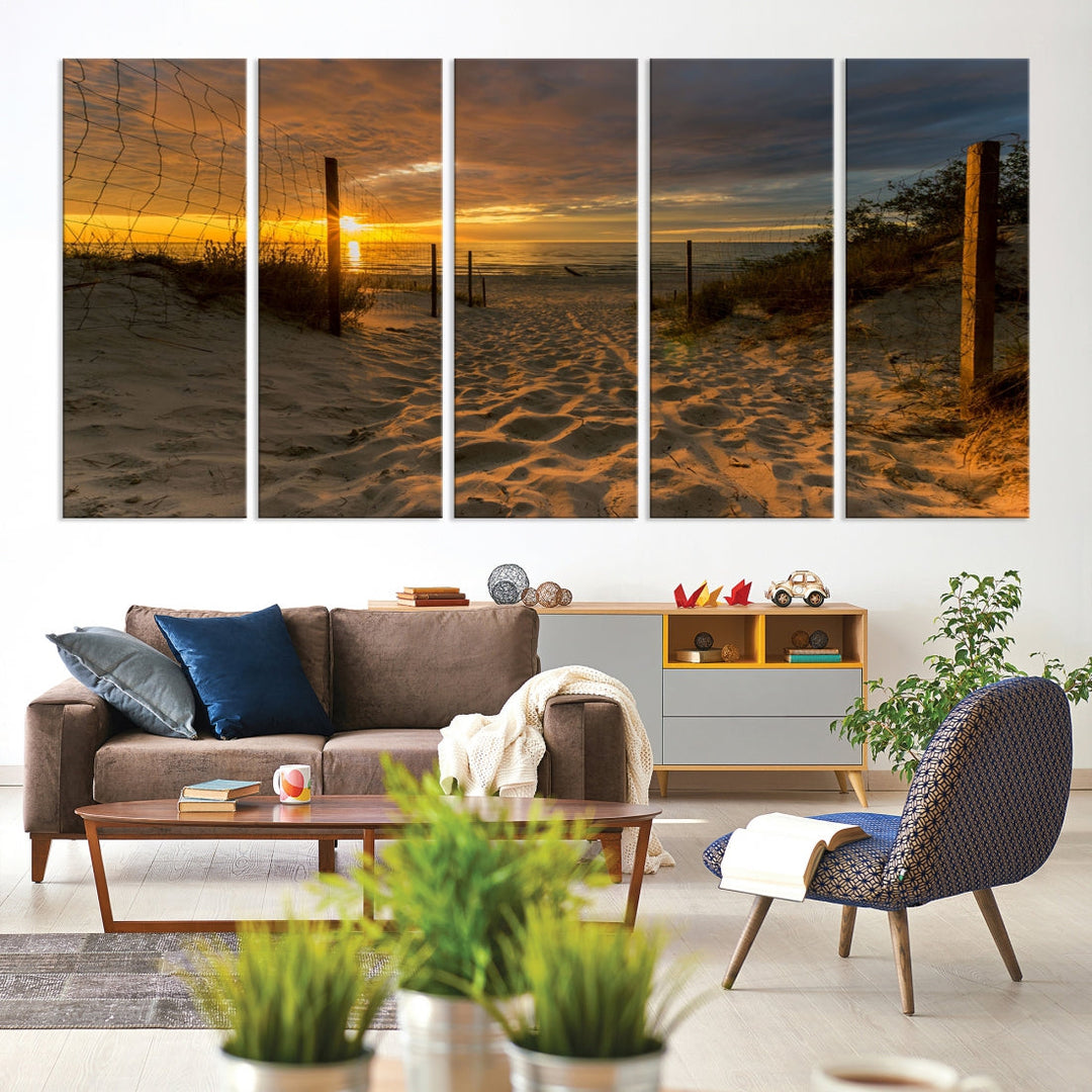 Mesmerizing Beach Way to Sunset Canvas Wall Art Large Beach Ocean Sunset Canvas Print Tropical Beach Sunset Photography