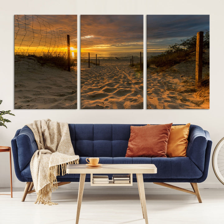 Mesmerizing Beach Way to Sunset Canvas Wall Art Large Beach Ocean Sunset Canvas Print Tropical Beach Sunset Photography