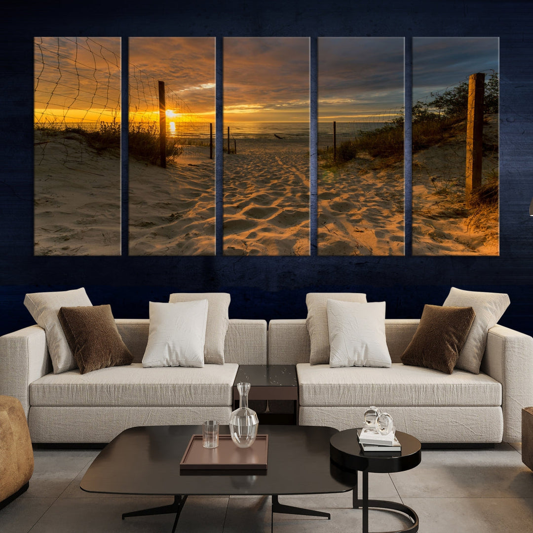 Mesmerizing Beach Way to Sunset Canvas Wall Art Large Beach Ocean Sunset Canvas Print Tropical Beach Sunset Photography