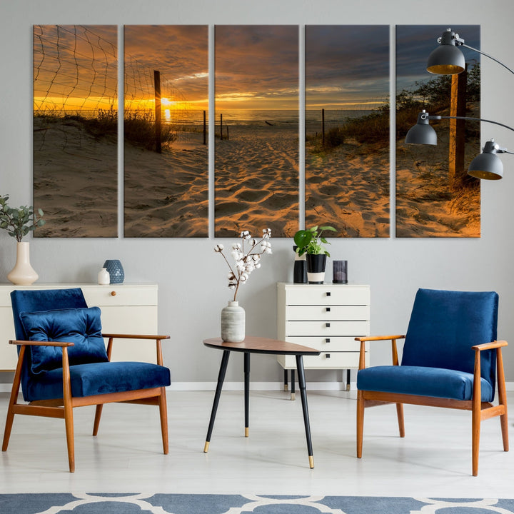 Mesmerizing Beach Way to Sunset Canvas Wall Art Large Beach Ocean Sunset Canvas Print Tropical Beach Sunset Photography