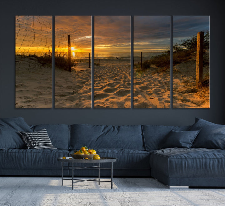 Mesmerizing Beach Way to Sunset Canvas Wall Art Large Beach Ocean Sunset Canvas Print Tropical Beach Sunset Photography