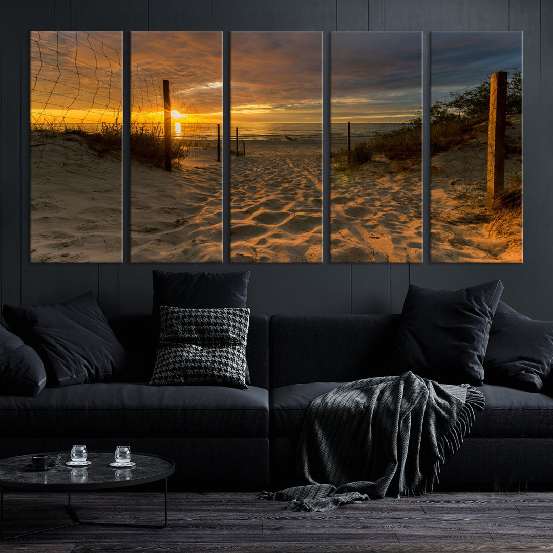 Mesmerizing Beach Way to Sunset Canvas Wall Art Large Beach Ocean Sunset Canvas Print Tropical Beach Sunset Photography