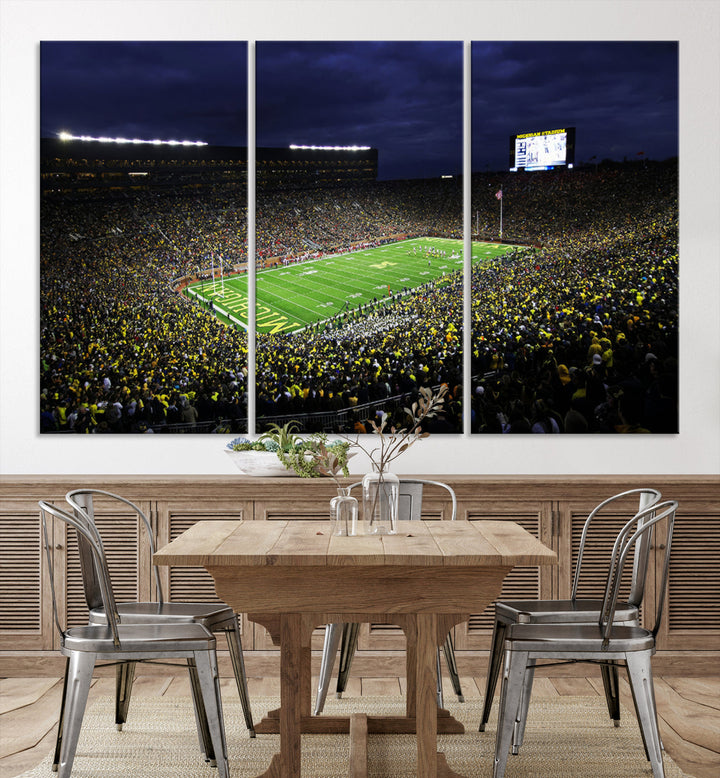 Michigan Football Stadium Wall Art Canvas Print, NFL Wall Art, Sports Room Wall Art Print, Sports Grill Bar Wall Decor, Football Lover Decor