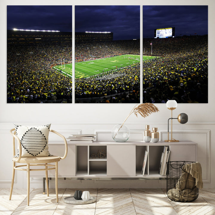 Michigan Football Stadium Wall Art Canvas Print, NFL Wall Art, Sports Room Wall Art Print, Sports Grill Bar Wall Decor, Football Lover Decor