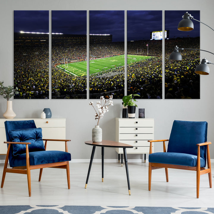 Michigan Football Stadium Wall Art Canvas Print, NFL Wall Art, Sports Room Wall Art Print, Sports Grill Bar Wall Decor, Football Lover Decor