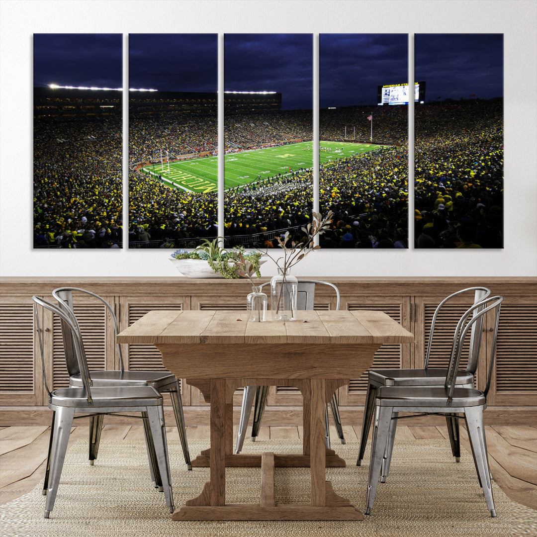 Michigan Football Stadium Wall Art Canvas Print, NFL Wall Art, Sports Room Wall Art Print, Sports Grill Bar Wall Decor, Football Lover Decor