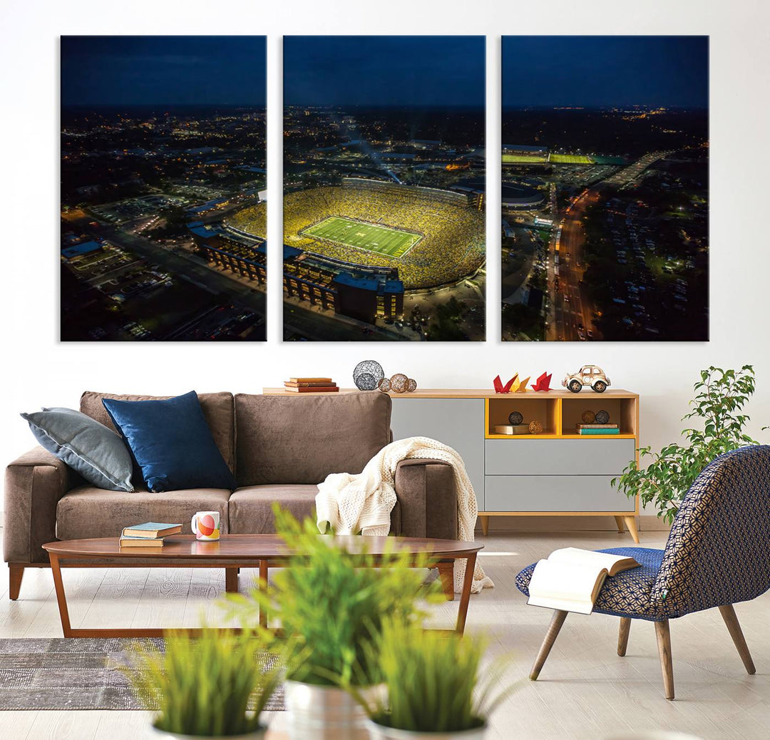 Michigan Stadium Wall Art Canvas Print