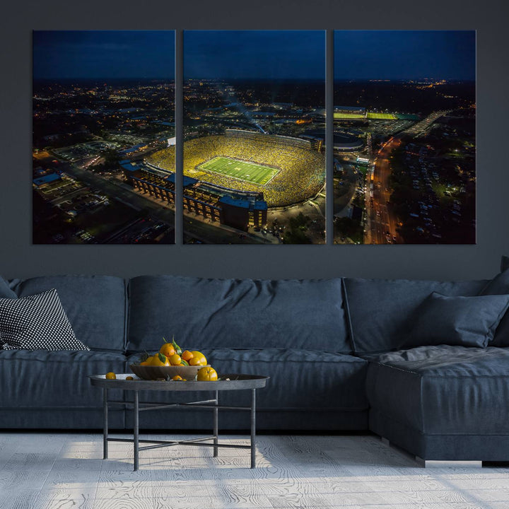 Michigan Stadium Wall Art Canvas Print