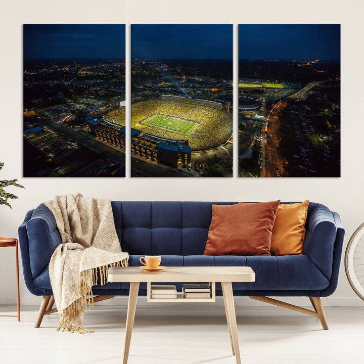 Michigan Stadium Wall Art Canvas Print