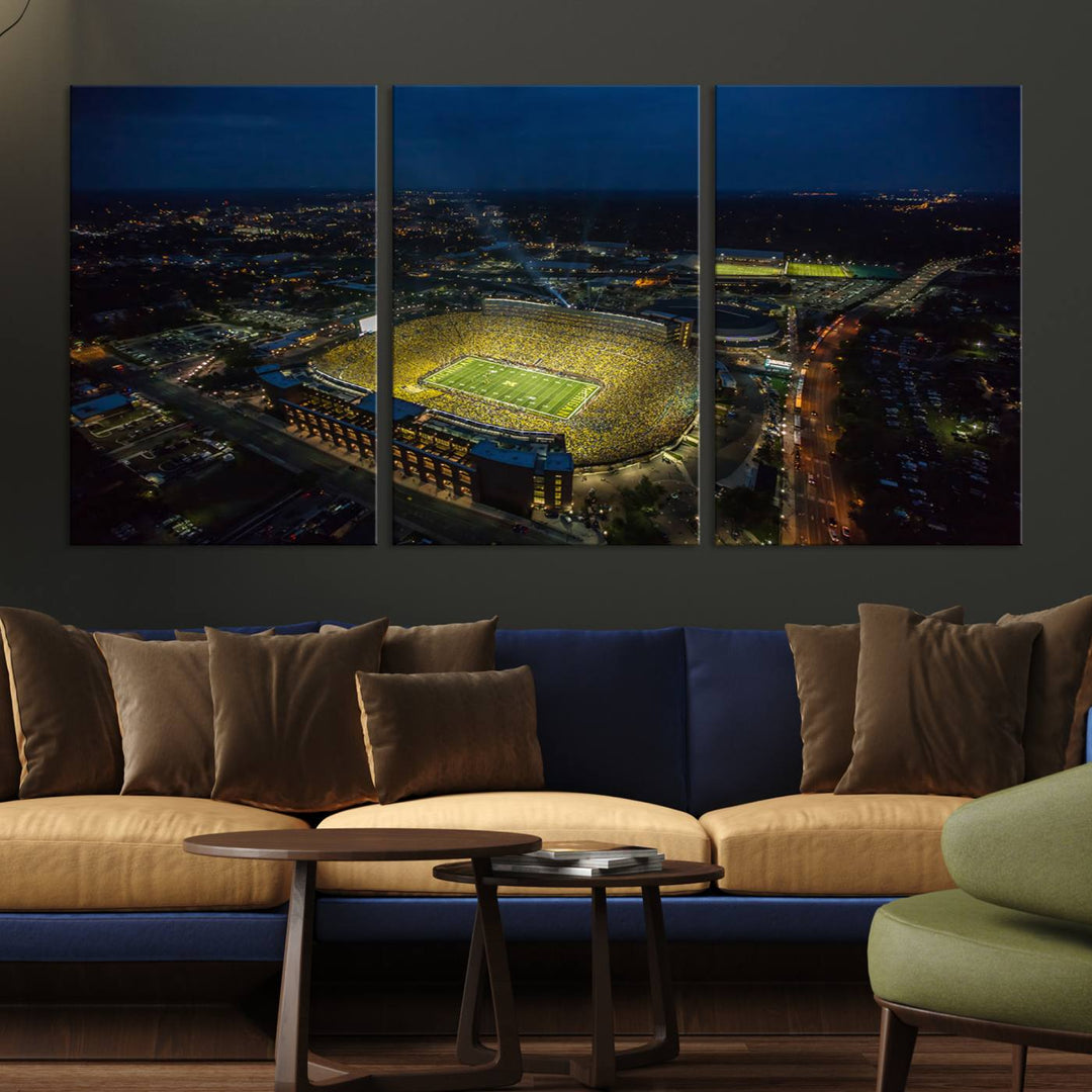 Michigan Stadium Wall Art Canvas Print