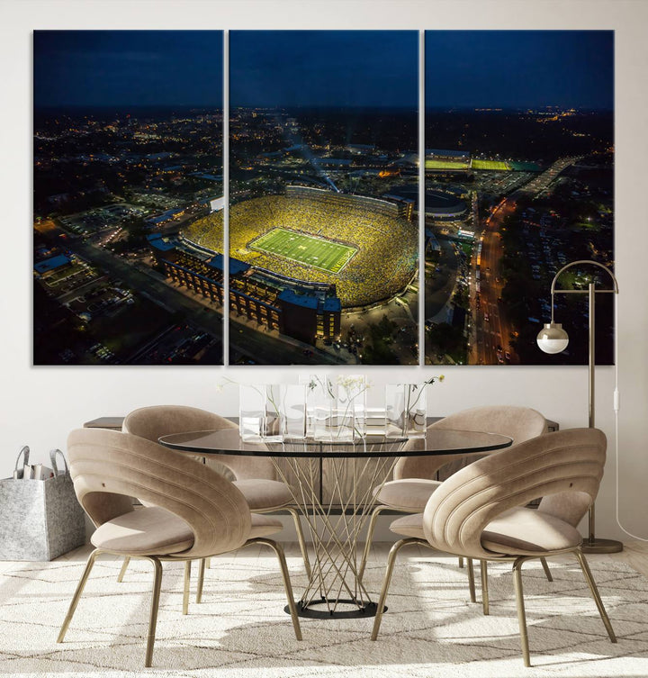 Michigan Stadium Wall Art Canvas Print