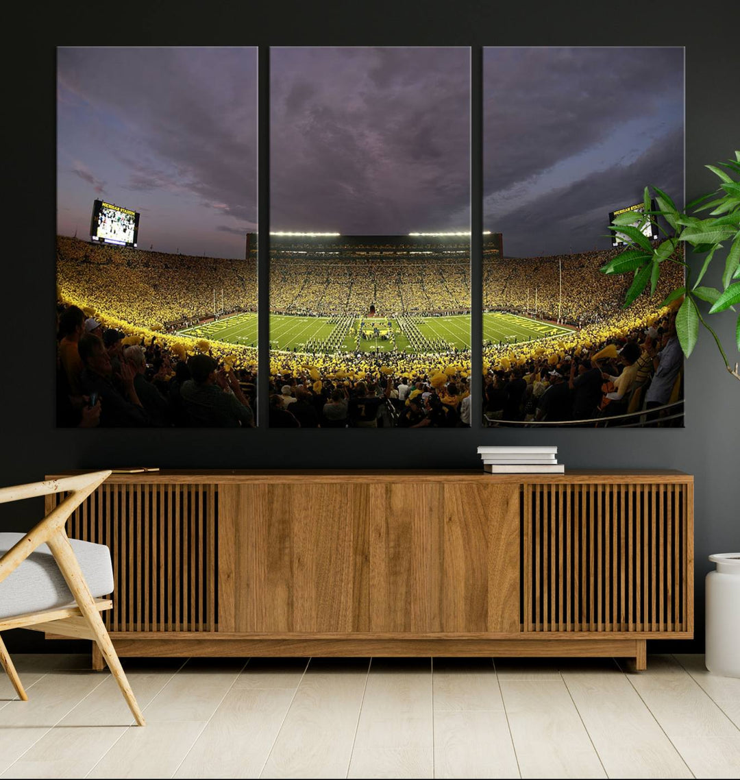 Michigan Wolverine Stadium Wall Art Canvas Print