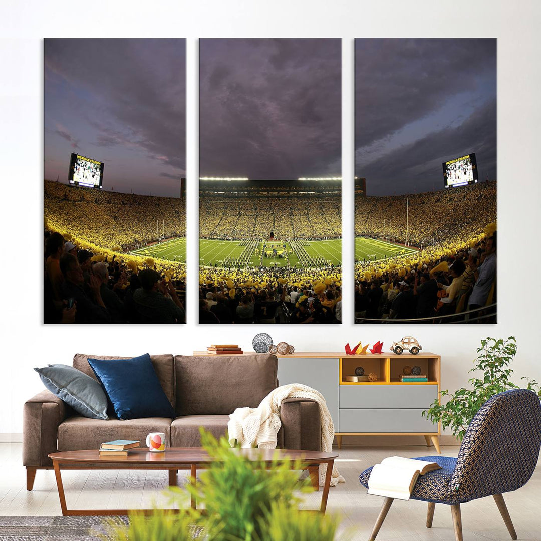 Michigan Wolverine Stadium Wall Art Canvas Print