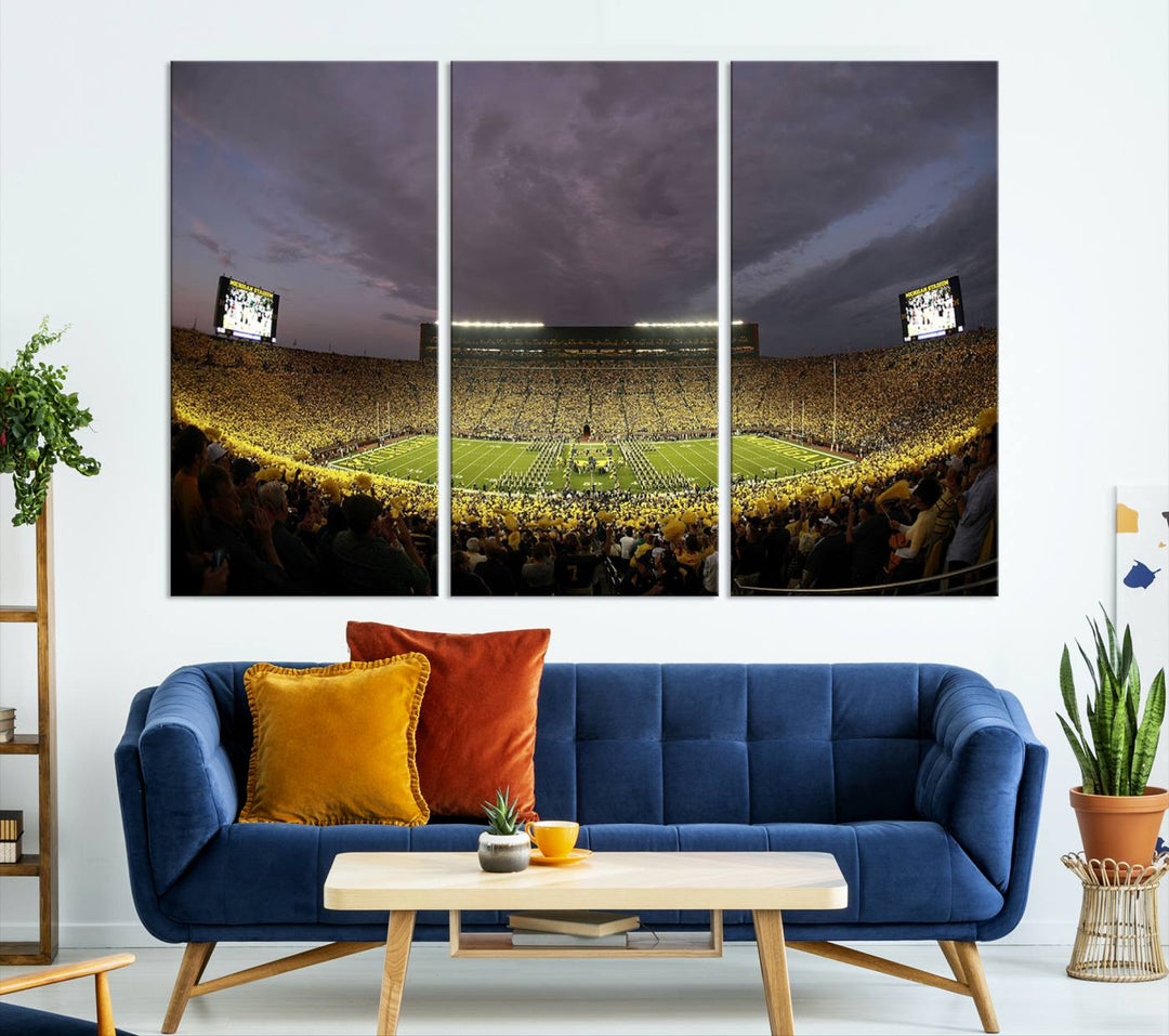 Michigan Wolverine Stadium Wall Art Canvas Print