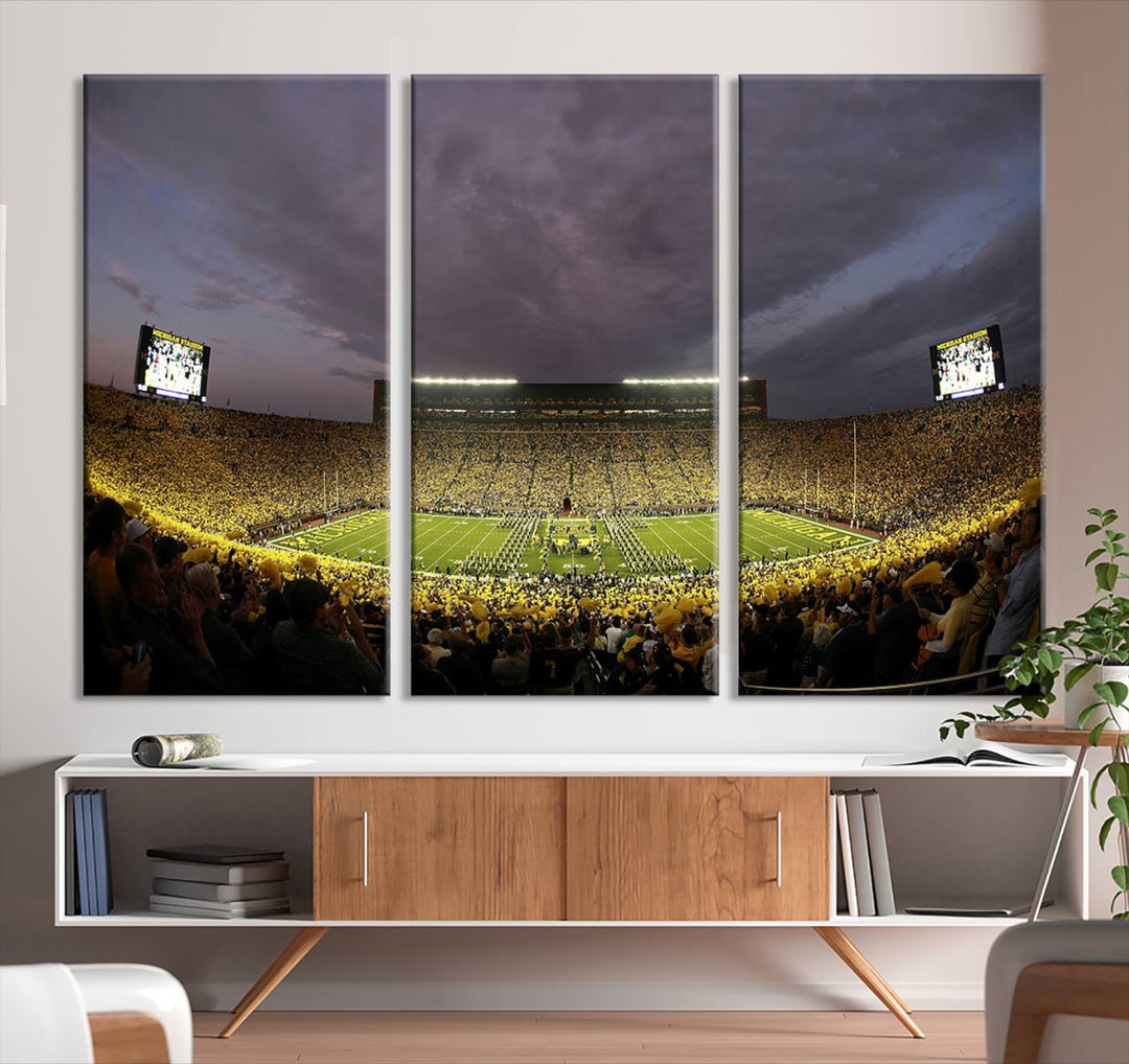 Michigan Wolverine Stadium Wall Art Canvas Print