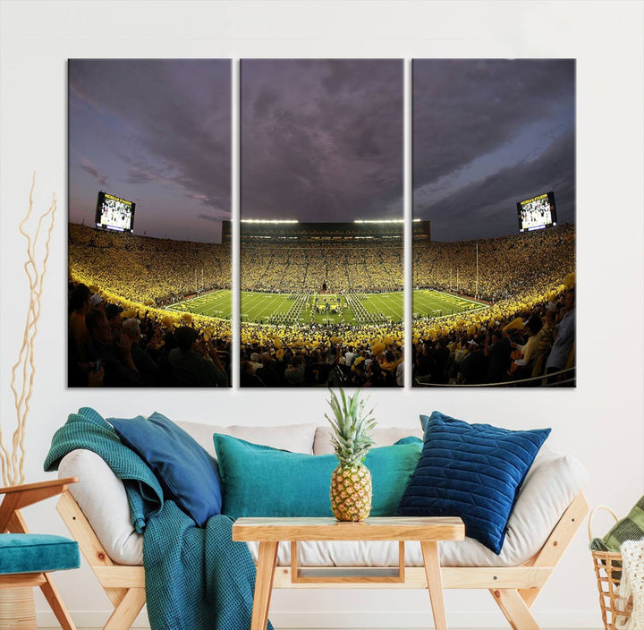 Michigan Wolverine Stadium Wall Art Canvas Print