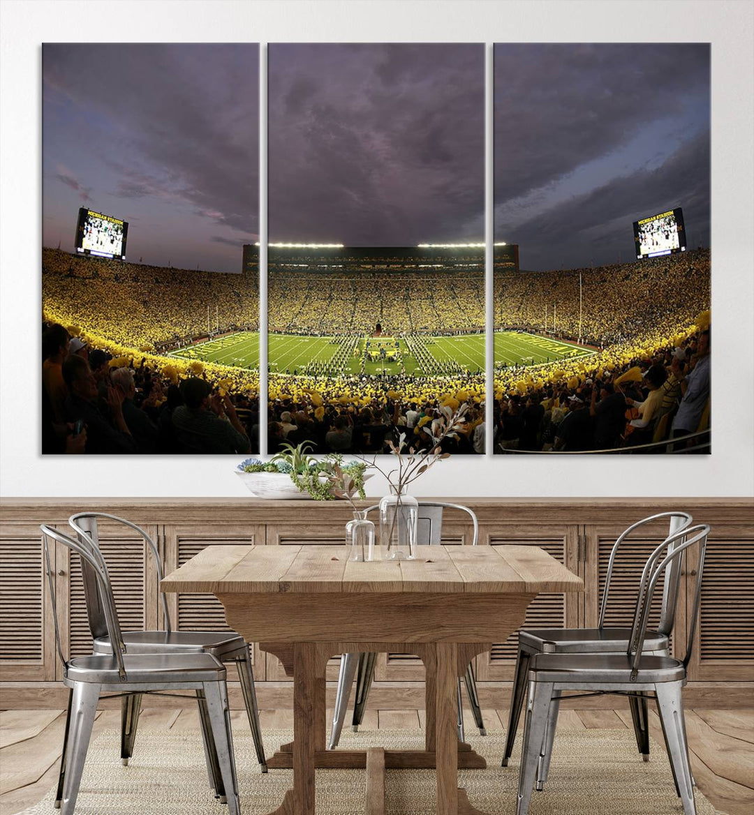 Michigan Wolverine Stadium Wall Art Canvas Print