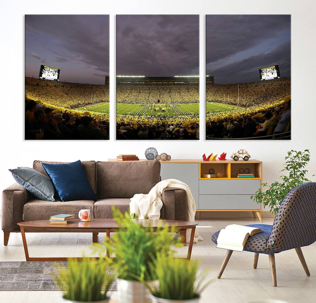 Michigan Wolverine Stadium Wall Art Canvas Print