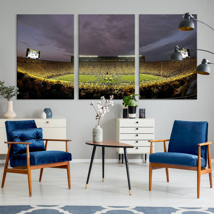 Michigan Wolverine Stadium Wall Art Canvas Print