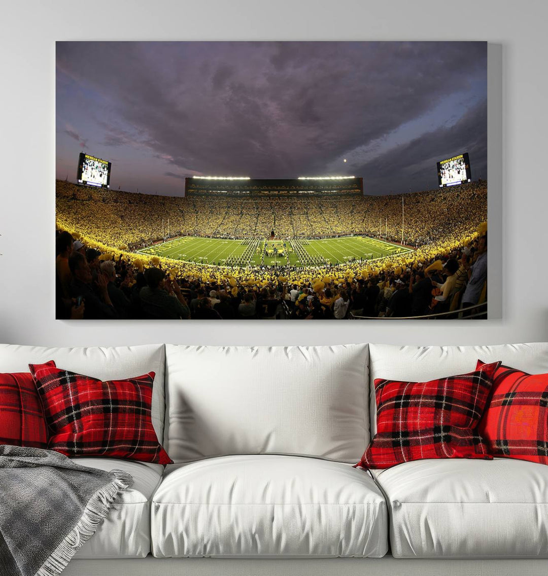 Michigan Wolverine Stadium Wall Art Canvas Print