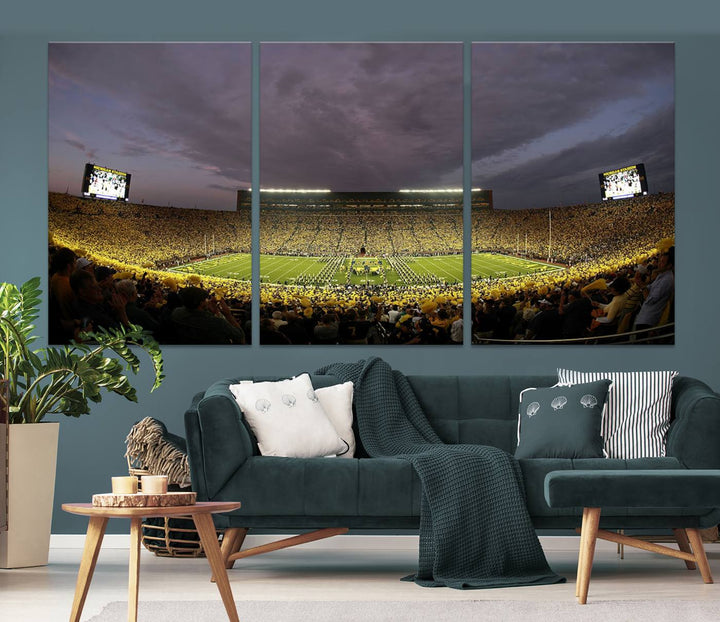 Michigan Wolverine Stadium Wall Art Canvas Print