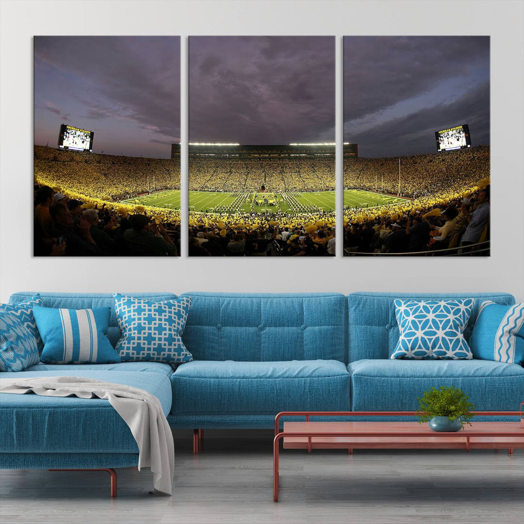 Michigan Wolverine Stadium Wall Art Canvas Print