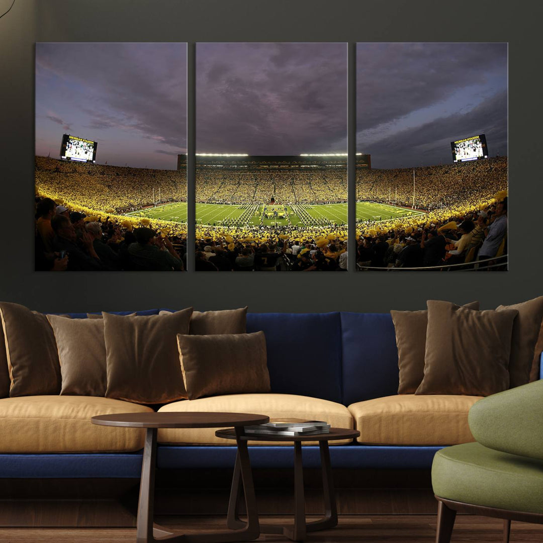 Michigan Wolverine Stadium Wall Art Canvas Print