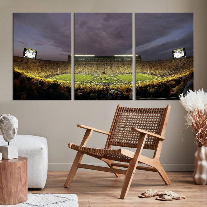 Michigan Wolverine Stadium Wall Art Canvas Print