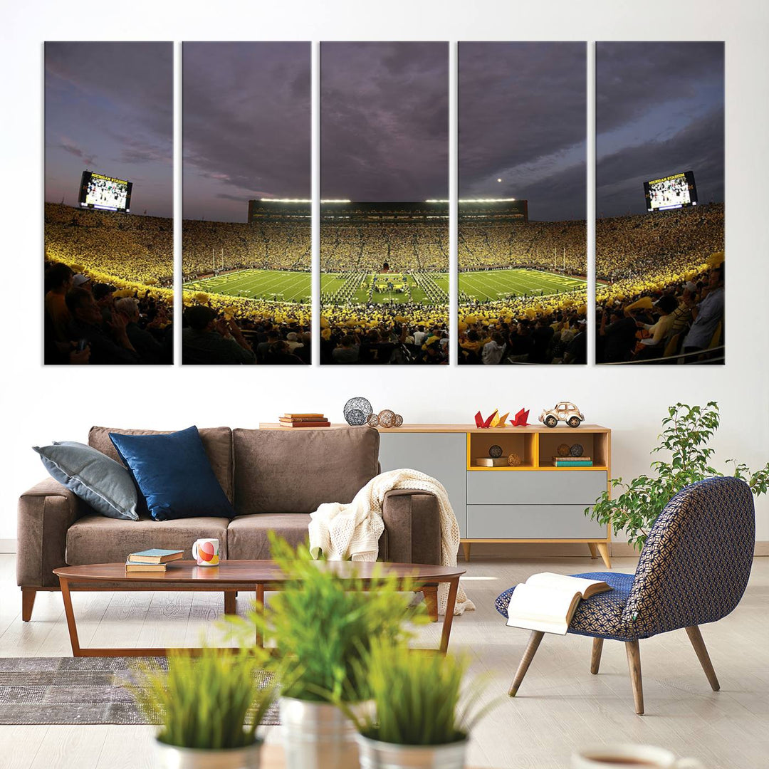 Michigan Wolverine Stadium Wall Art Canvas Print