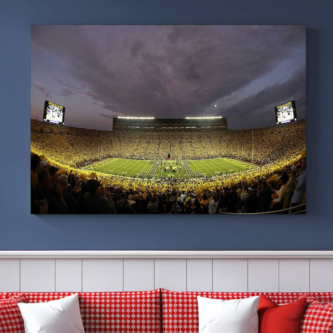 Michigan Wolverine Stadium Wall Art Canvas Print